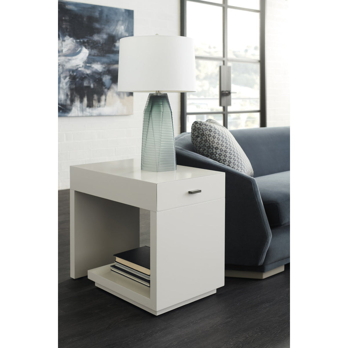 White 1-Drawer End Table | Caracole Expressions