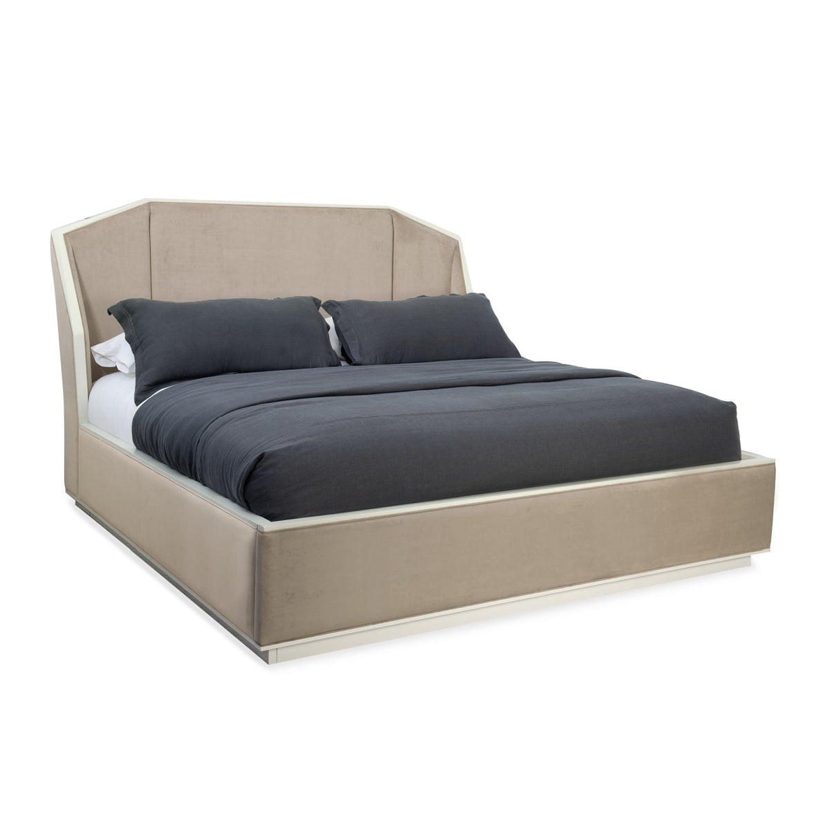 Beige Upholstered Bed | Caracole Expressions
