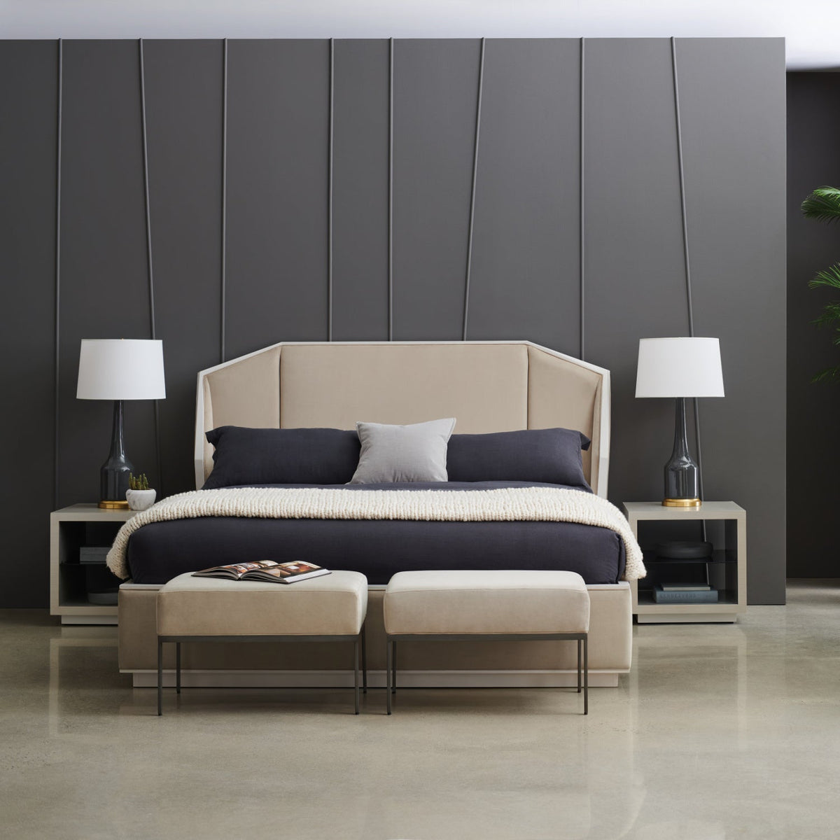 Beige Upholstered Bed | Caracole Expressions