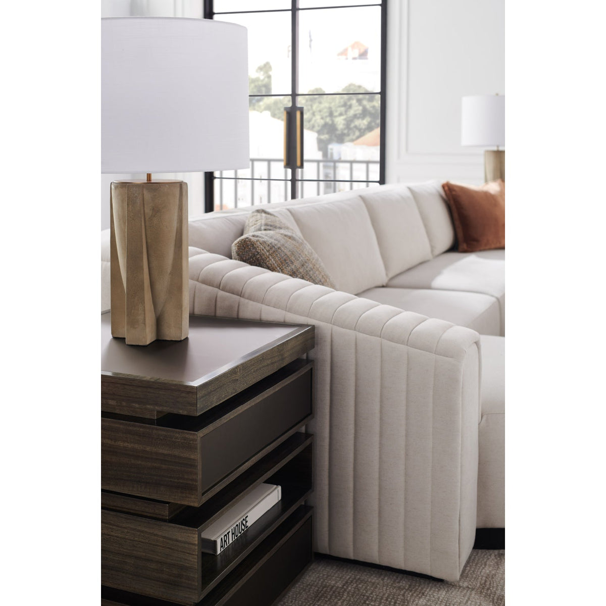 Twill Right-Armed Chaise Lounge | Caracole La Moda