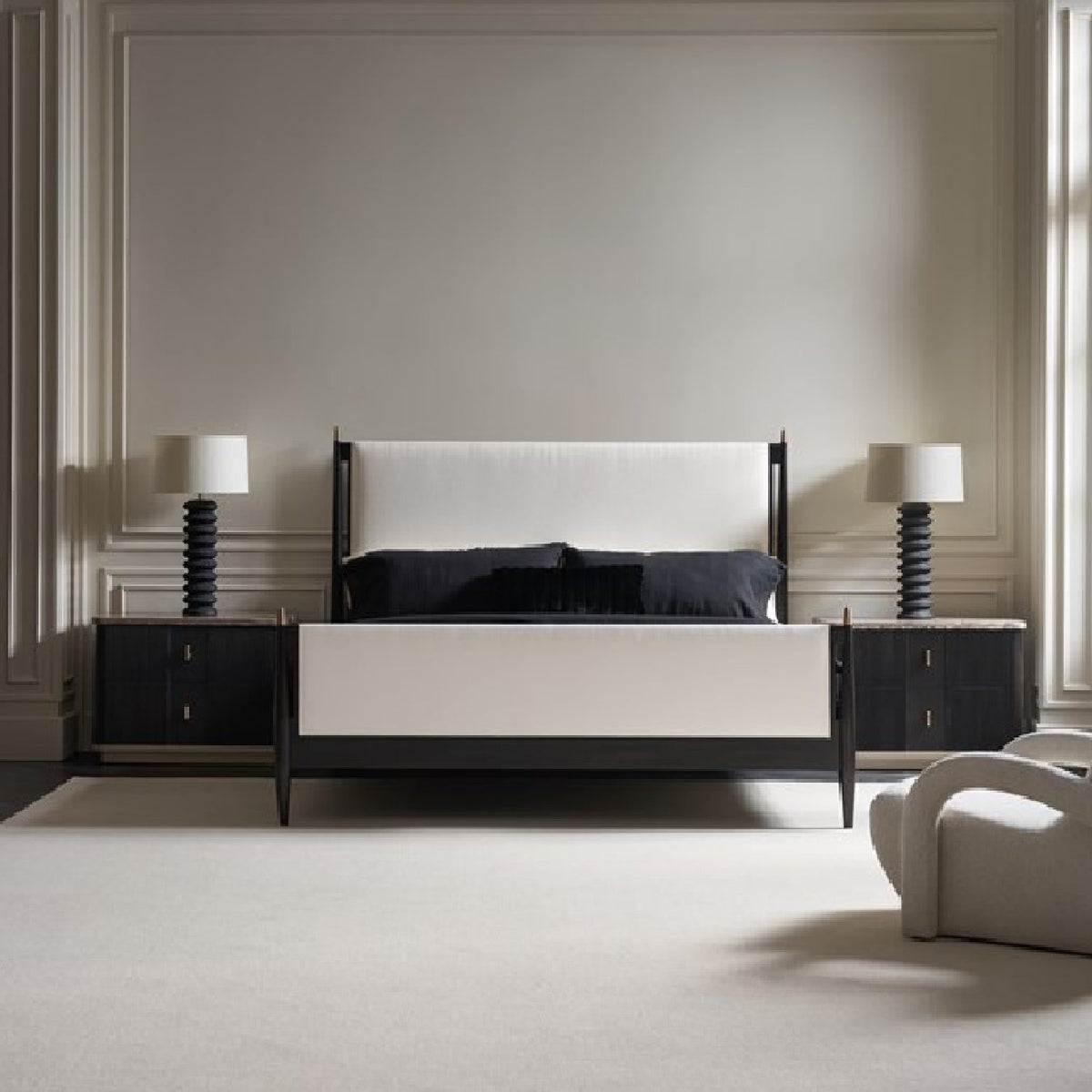 Black Ash 2-Drawer Nightstand | Caracole Rhythm