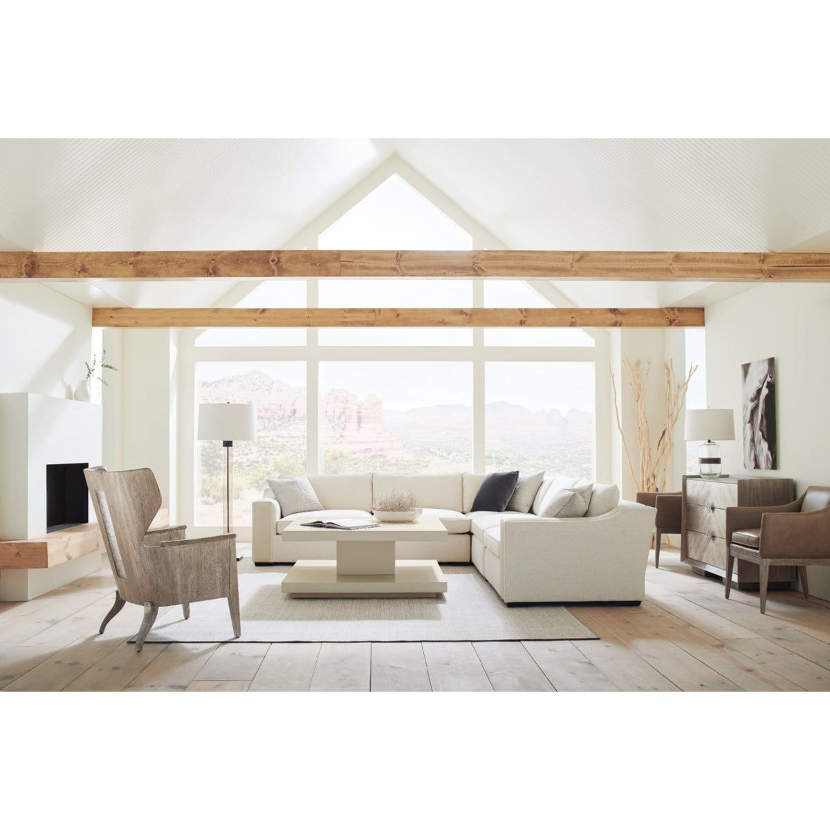 Cream Left-Armed Sectional Chair | Caracole Back on Track