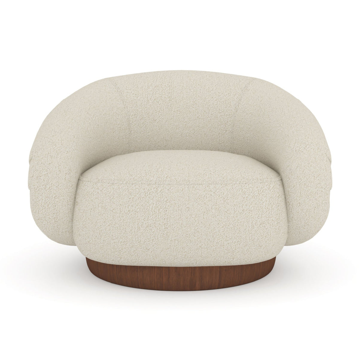 White Boucle Swivel Chair | Caracole Smoosh