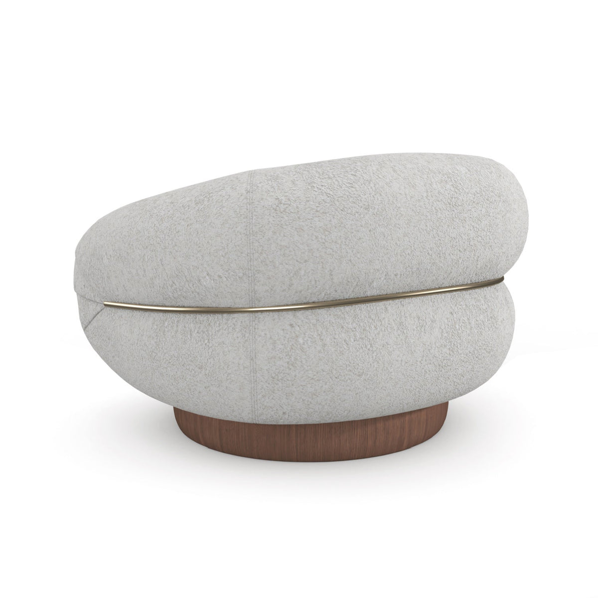 White Boucle Swivel Chair | Caracole Smoosh
