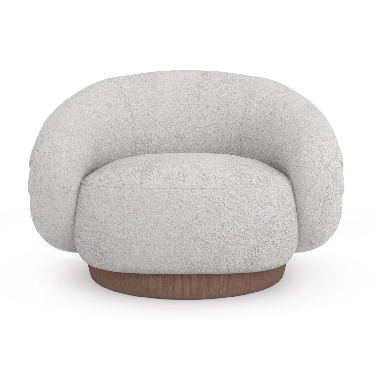 White Boucle Swivel Chair | Caracole Smoosh