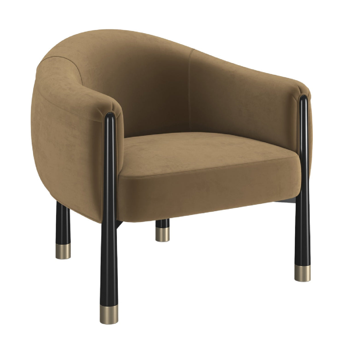 Velvet Curved Accent Chair | Caracole Baton