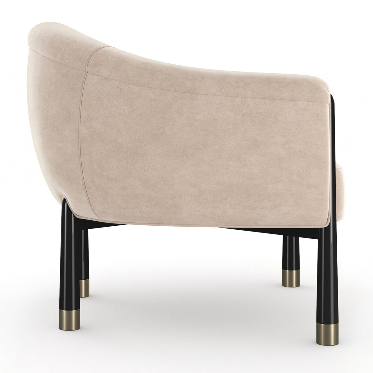Velvet Curved Accent Chair | Caracole Baton