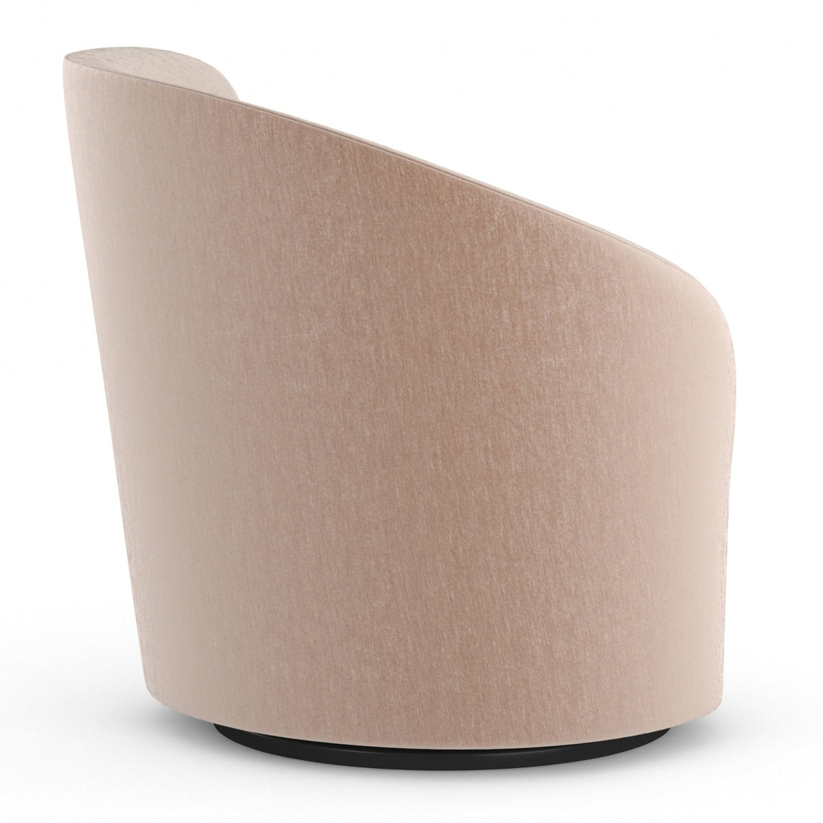 Taupe Velvet Left-Armed Swivel Chair | Caracole Whorl