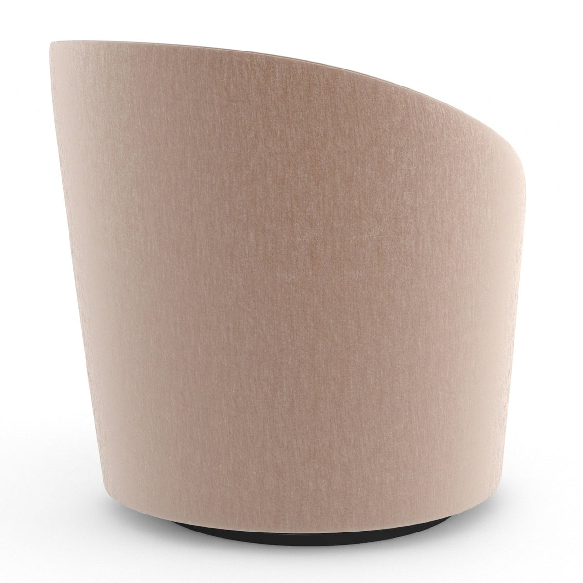 Taupe Velvet Left-Armed Swivel Chair | Caracole Whorl