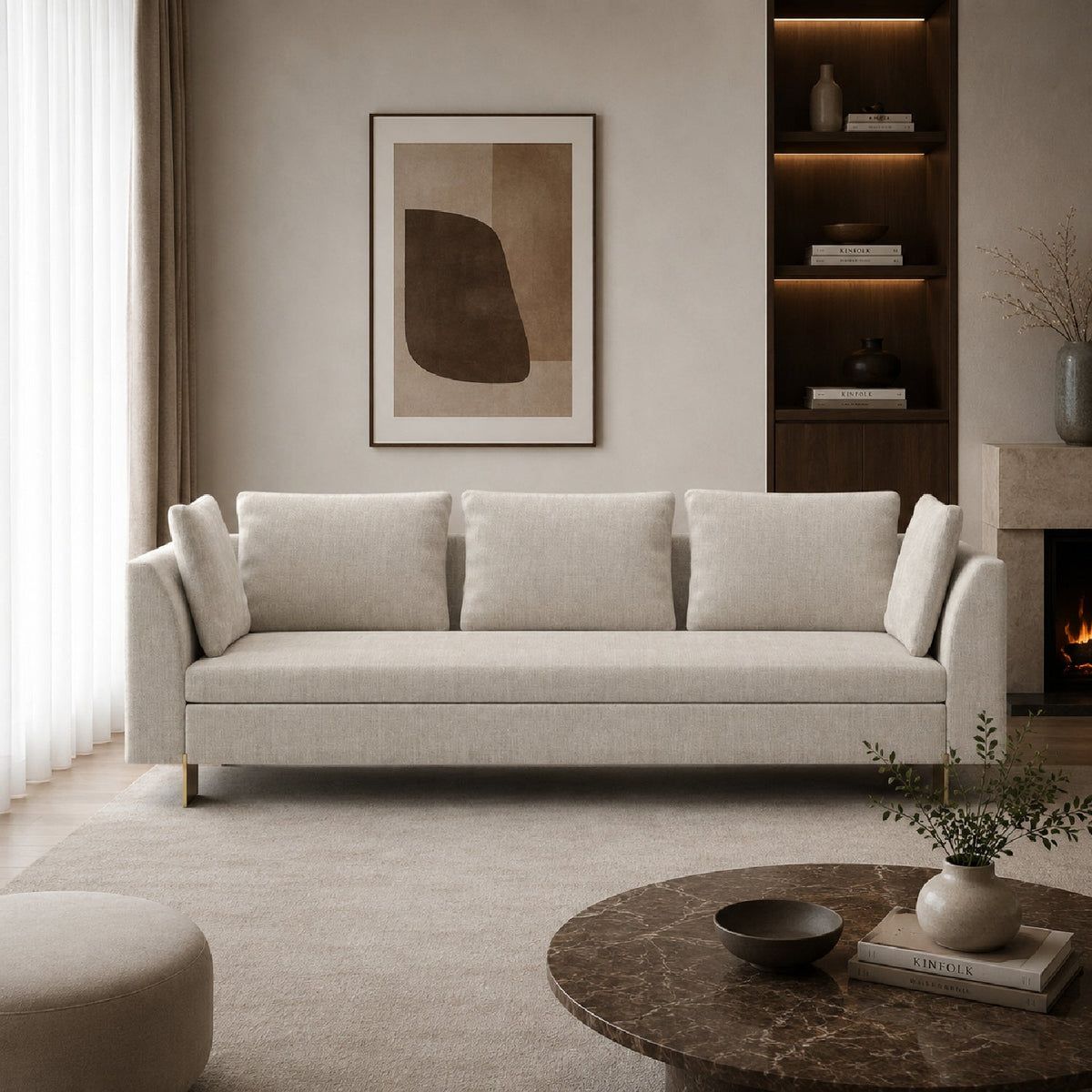 White Chenille Sofa | Caracole Altura