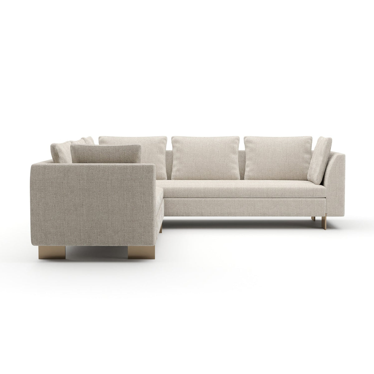 White Chenille Sectional Sofa L | Caracole Altura