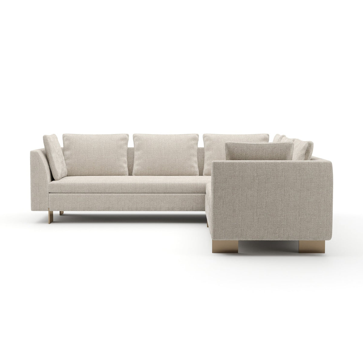 White Chenille Sectional Sofa L | Caracole Altura