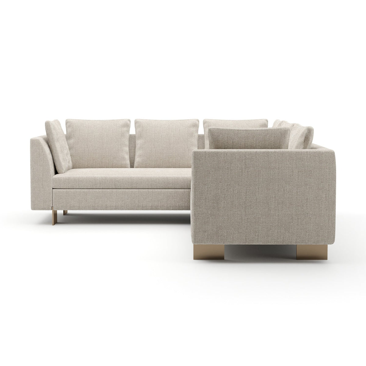 White Chenille Sectional Sofa S | Caracole Altura