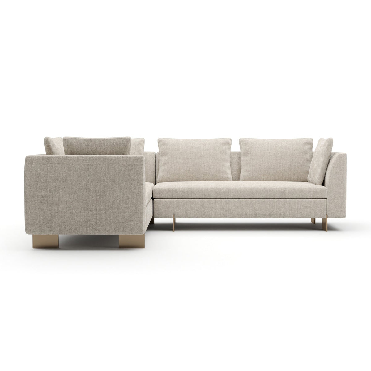 White Chenille Sectional Sofa S | Caracole Altura