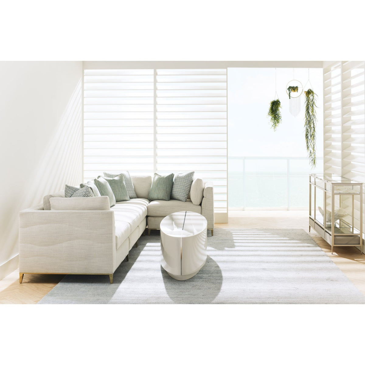 Wavy Quilted Armless Lounge Chair | Caracole Under Currents