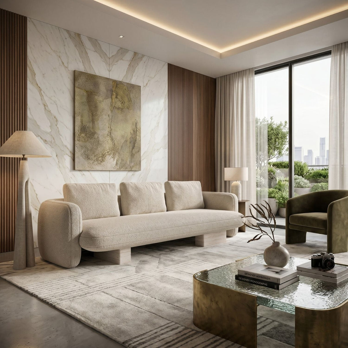 Ecru Linen Sofa | Caracole Overlap