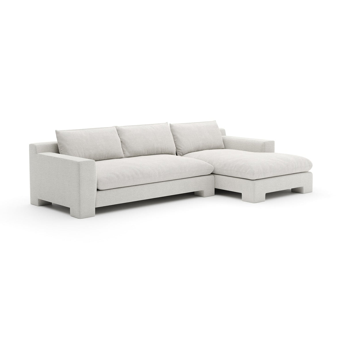 White Velvet Sectional Chaise | Caracole Devon