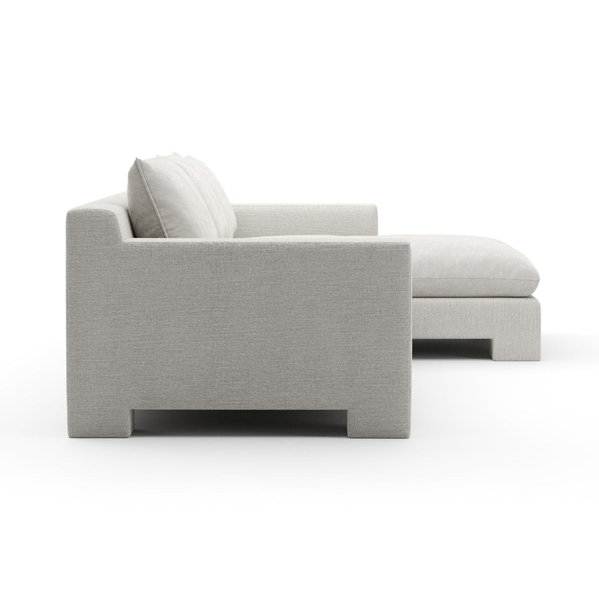 White Velvet Sectional Chaise | Caracole Devon
