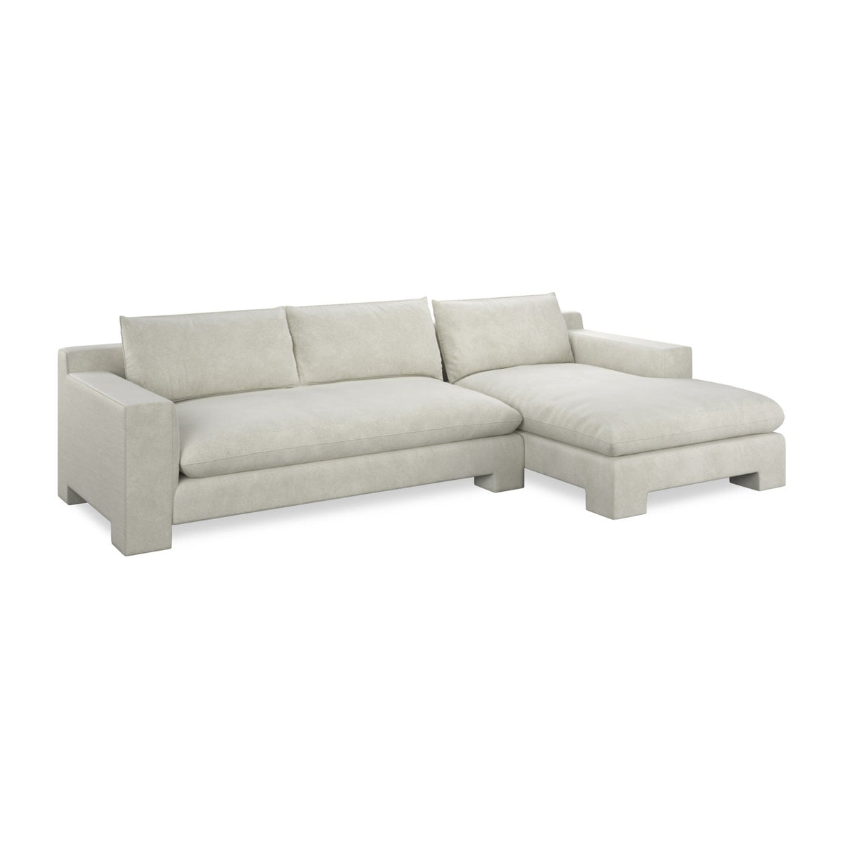 White Velvet Sectional Chaise | Caracole Devon