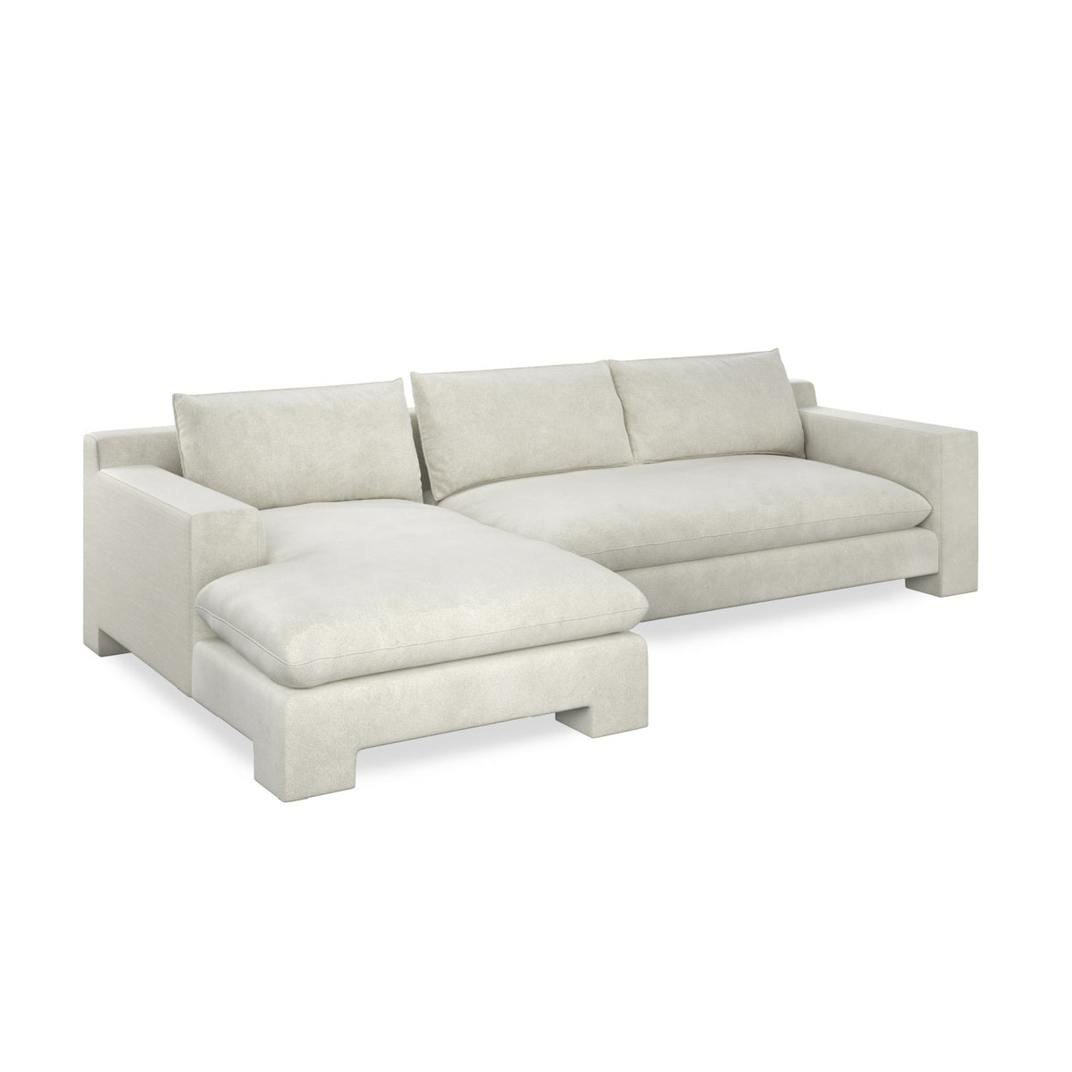 White Velvet Sectional Chaise | Caracole Devon