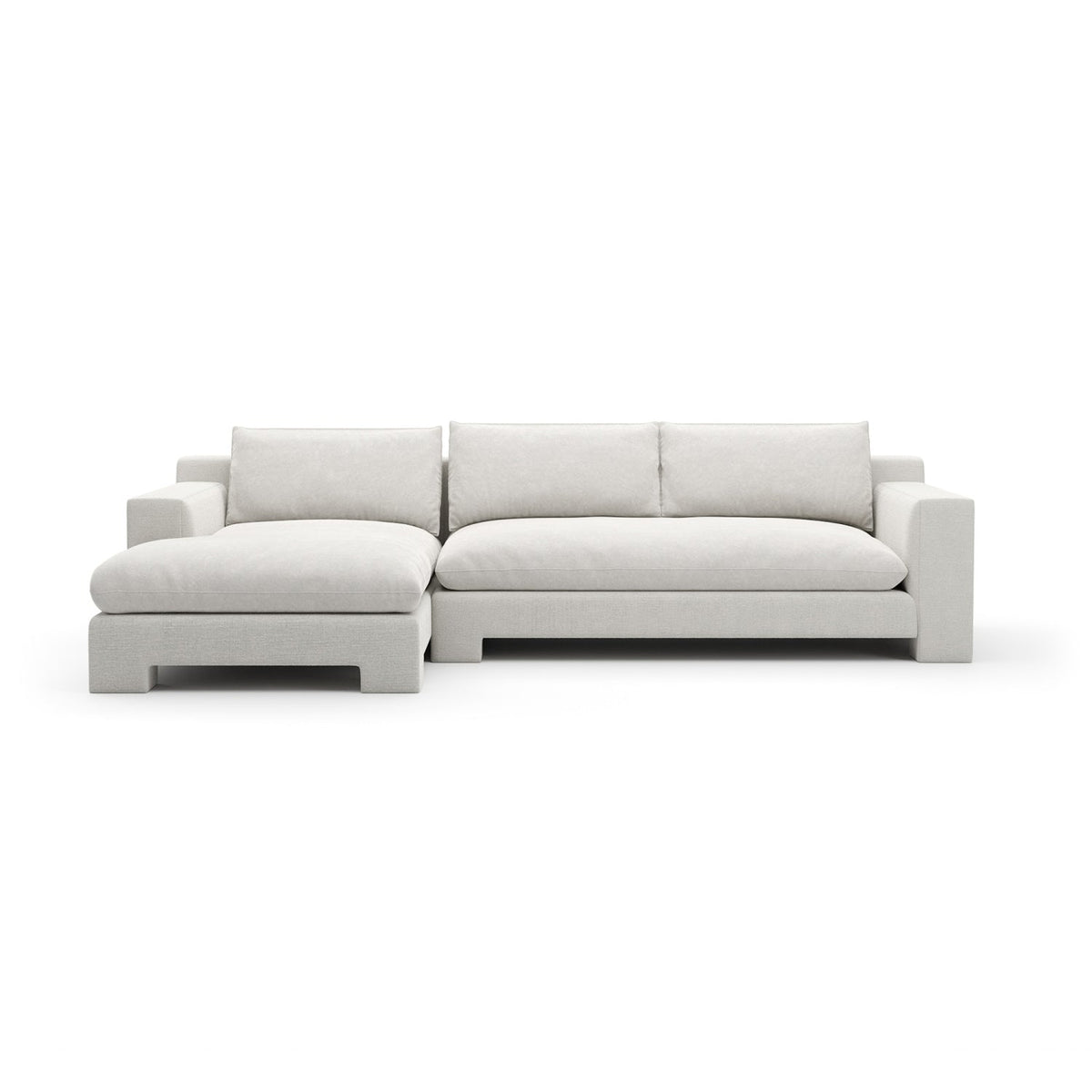 White Velvet Sectional Chaise | Caracole Devon
