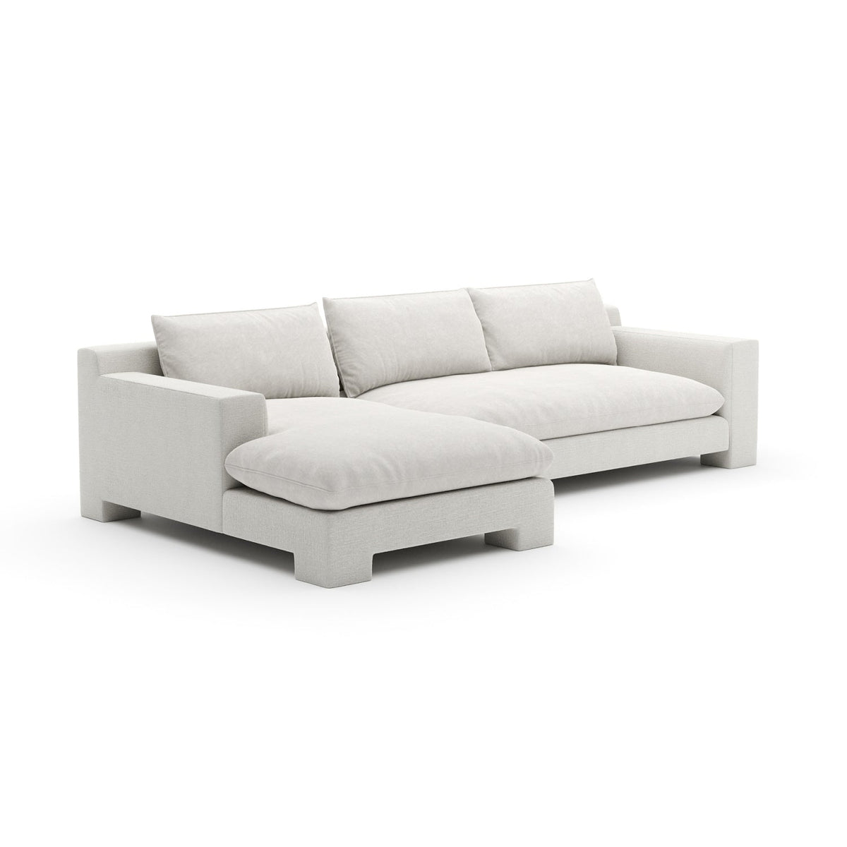 White Velvet Sectional Chaise | Caracole Devon