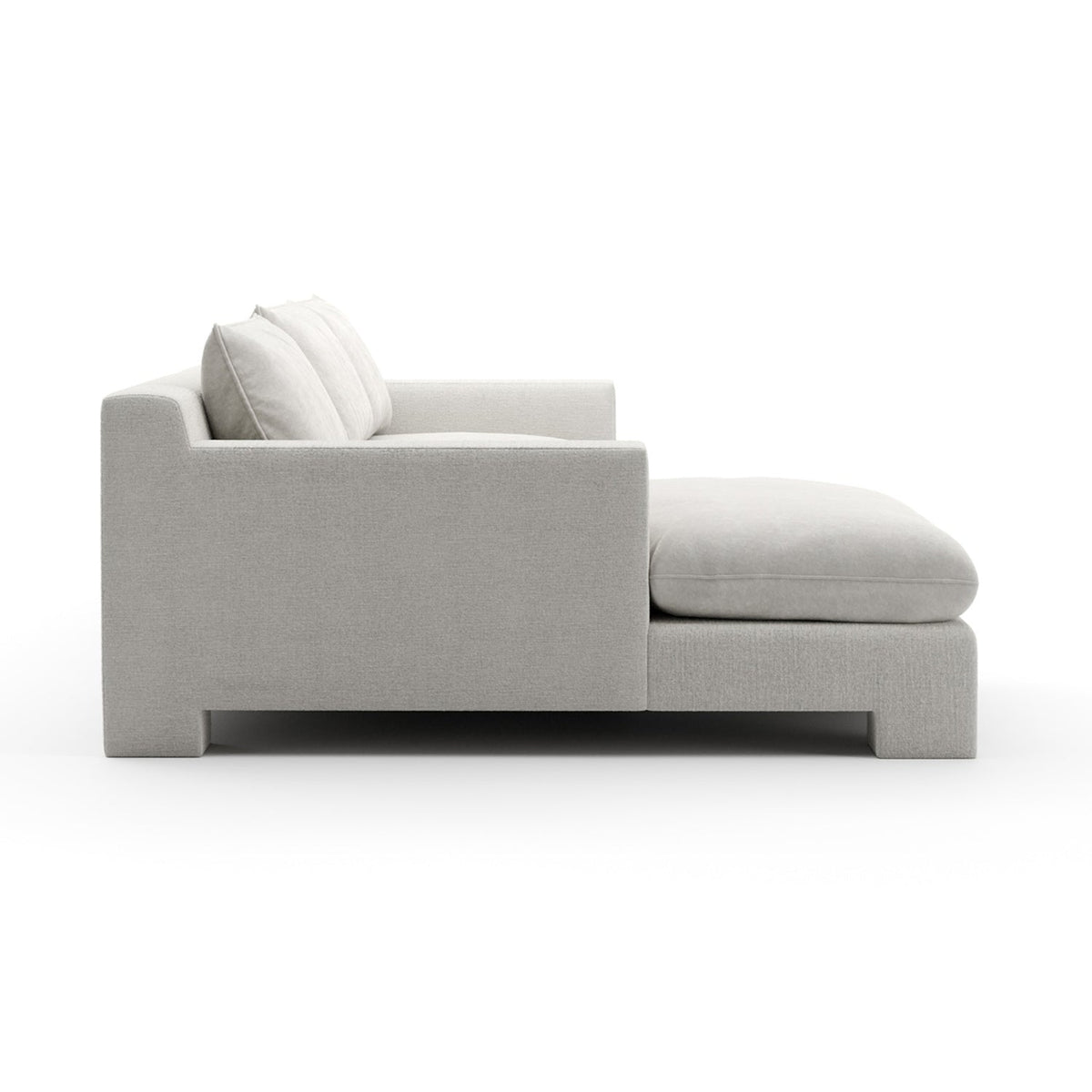 White Velvet Sectional Chaise | Caracole Devon