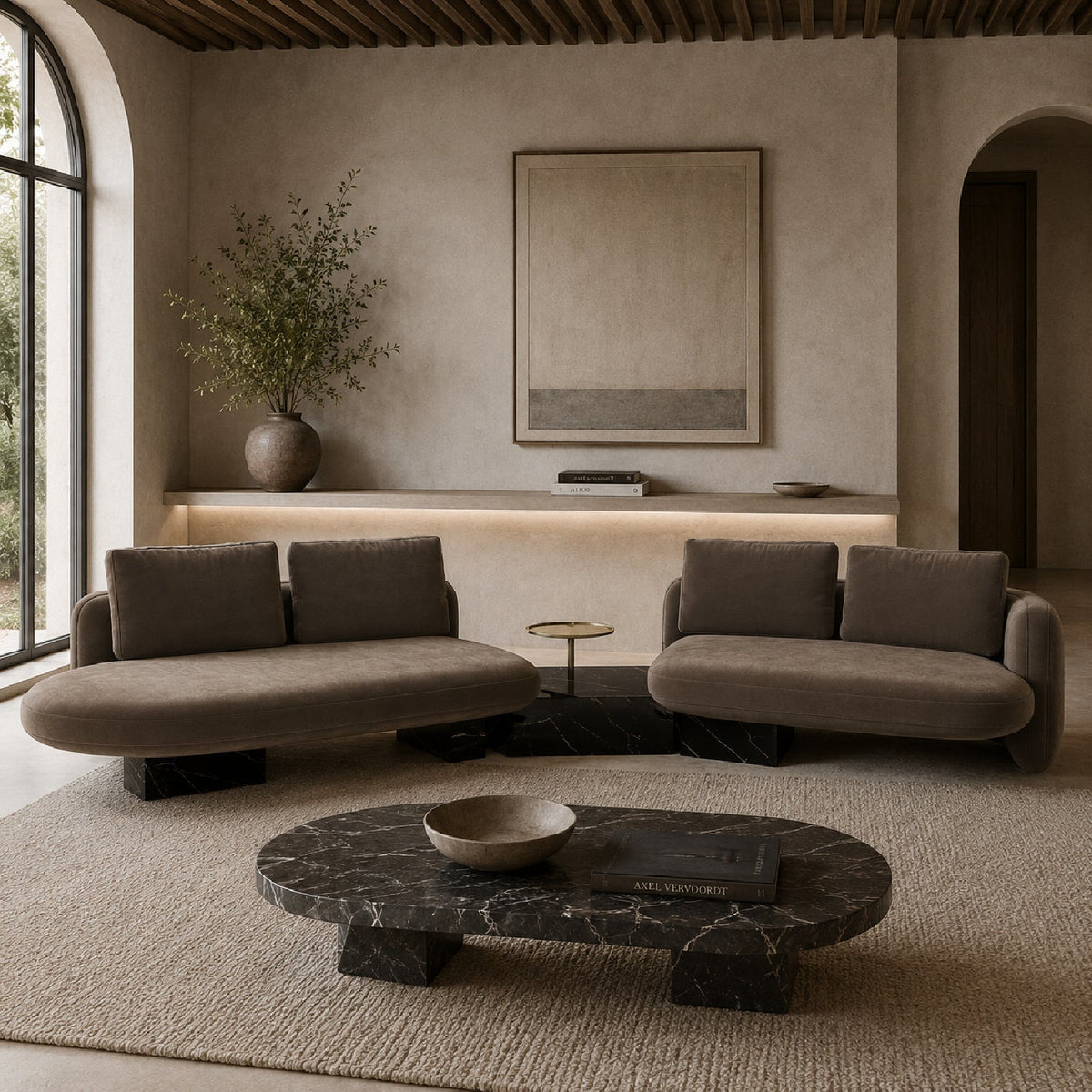 Left Bumper Linen Sectional Sofa | Caracole Overlap