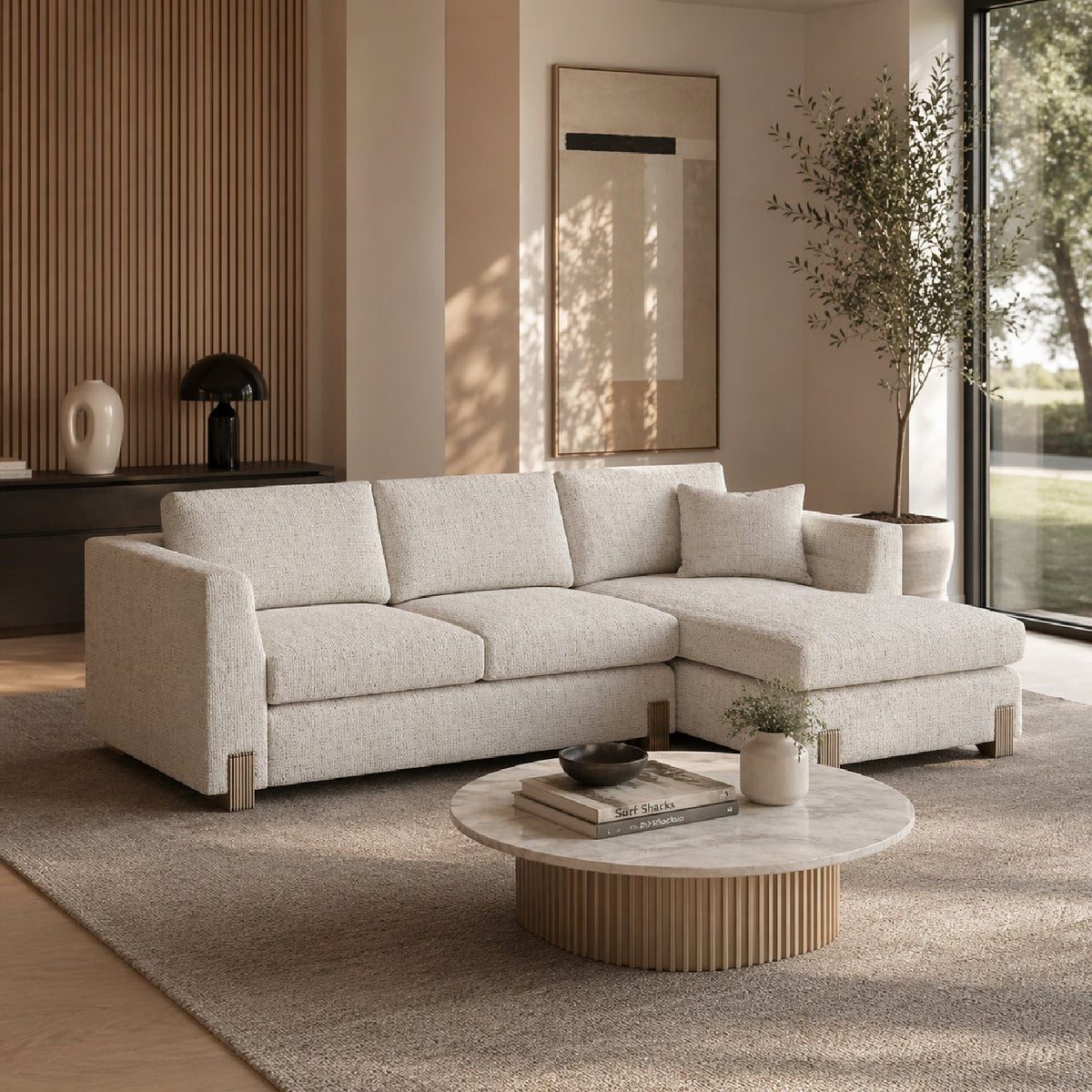 Beige Woven Chaise Lounge S | Caracole Counter Balance