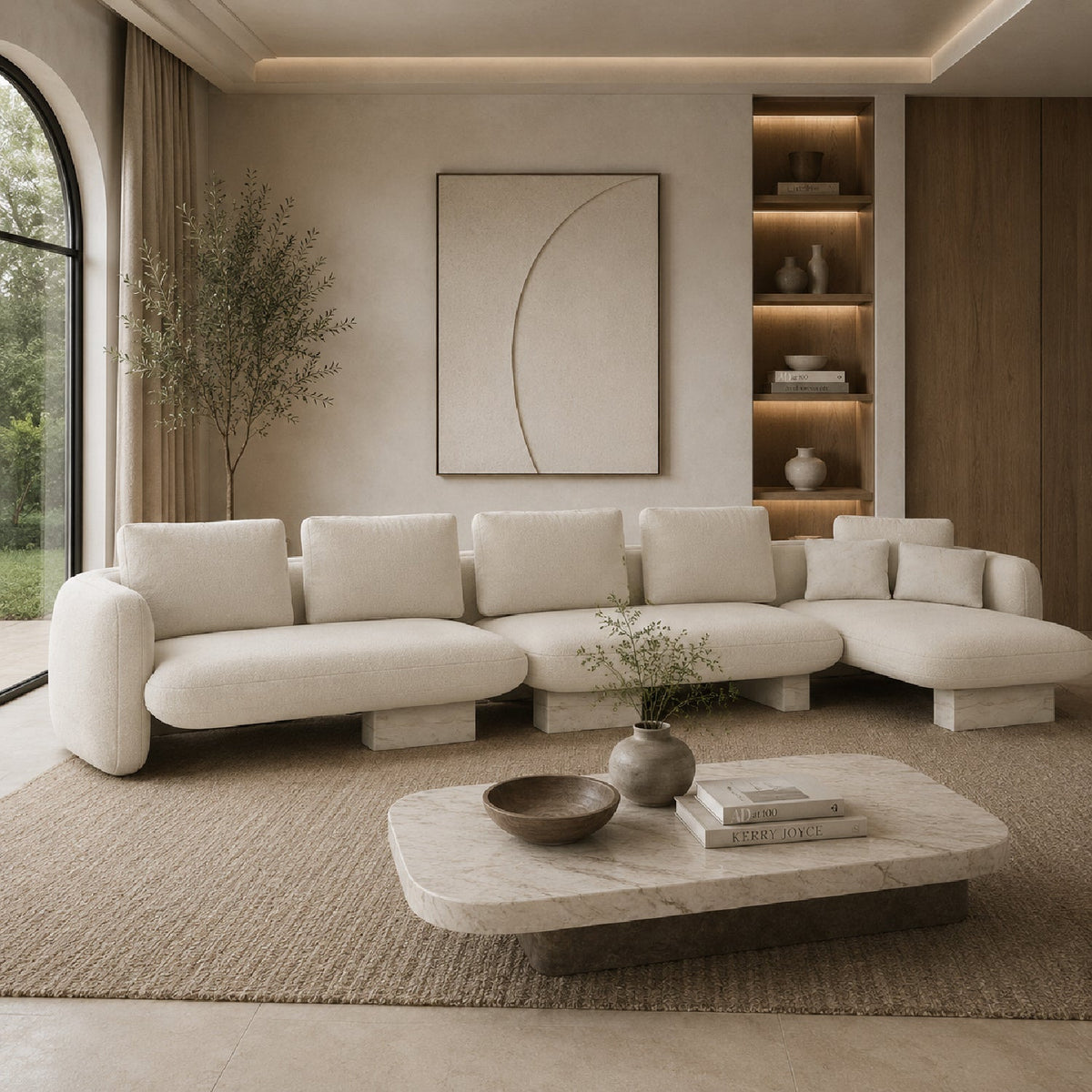 Linen Right Chaise Sectional Sofa L | Caracole Overlap