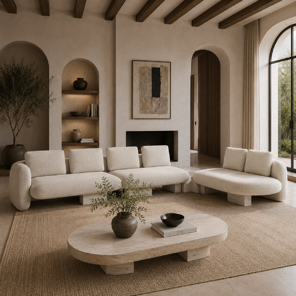 Bumper Linen Sectional Sofa L | Caracole Overlap