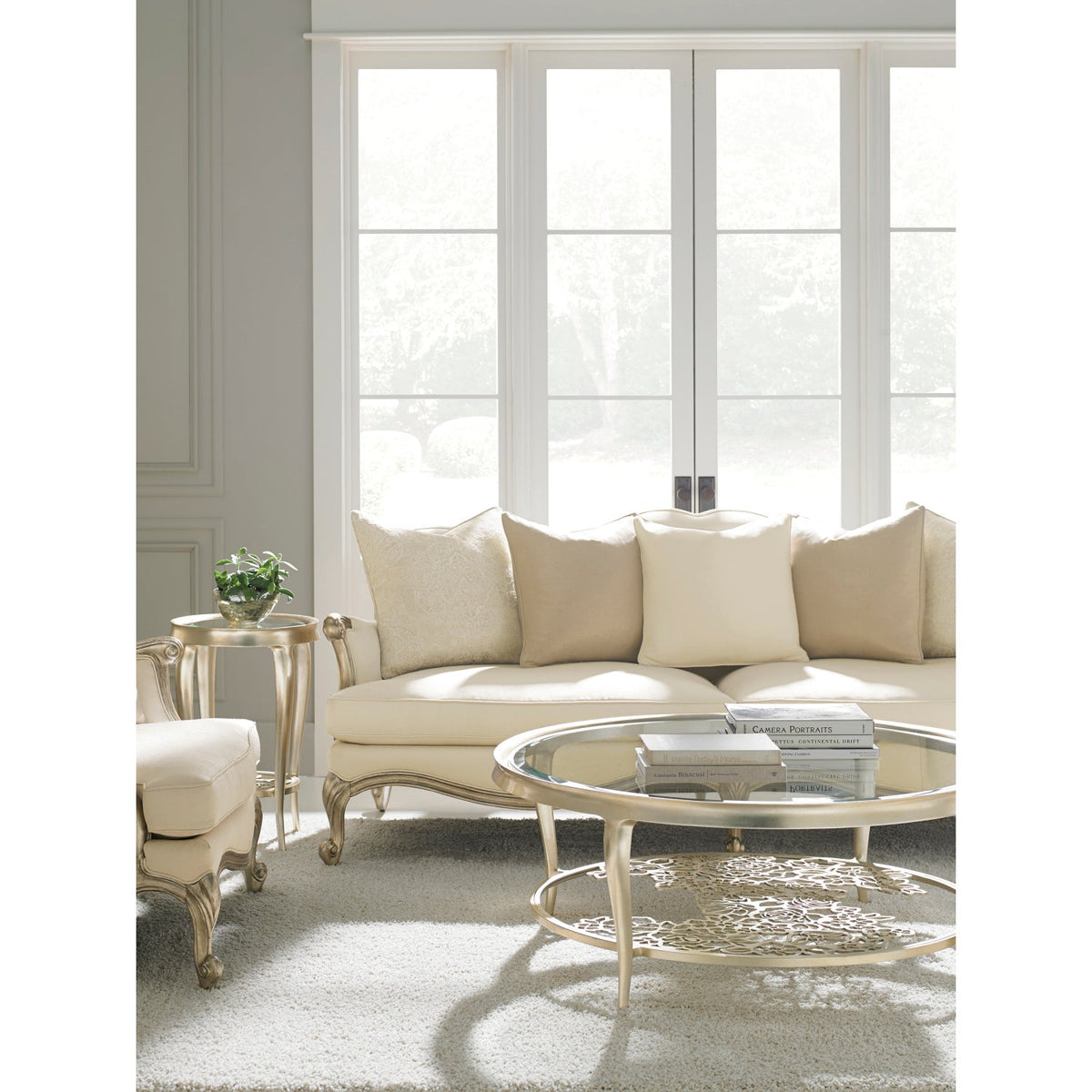 White French-Inspired Lounge Chair | Caracole Savoir Faire