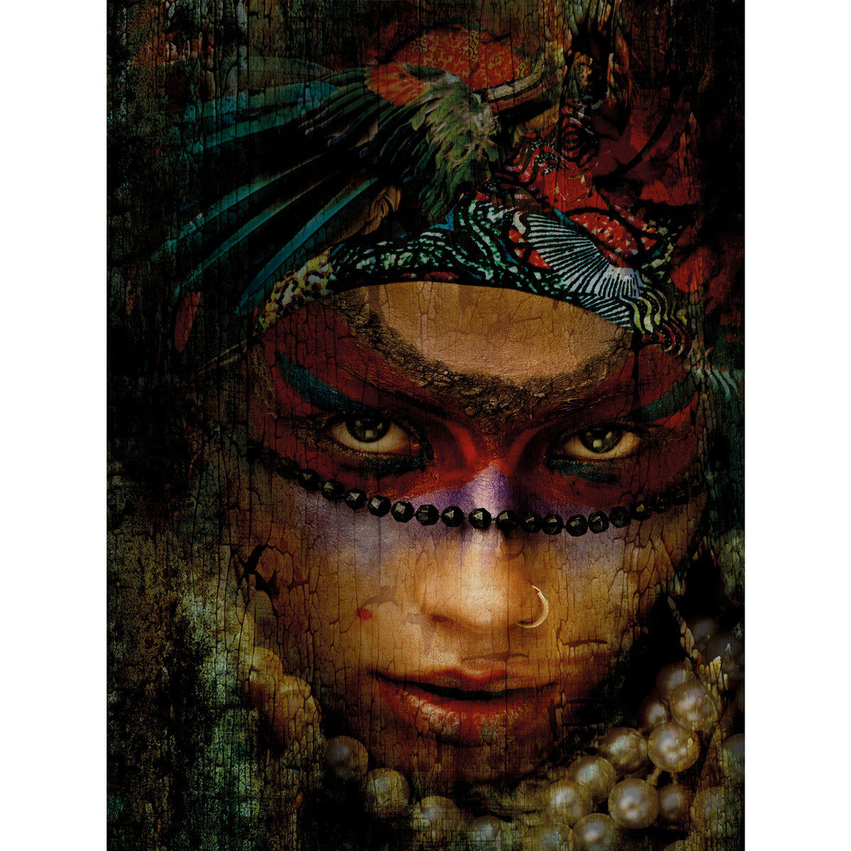 Out Of The Jungle Ethnic Painted Face photographic art print by Cobra Art