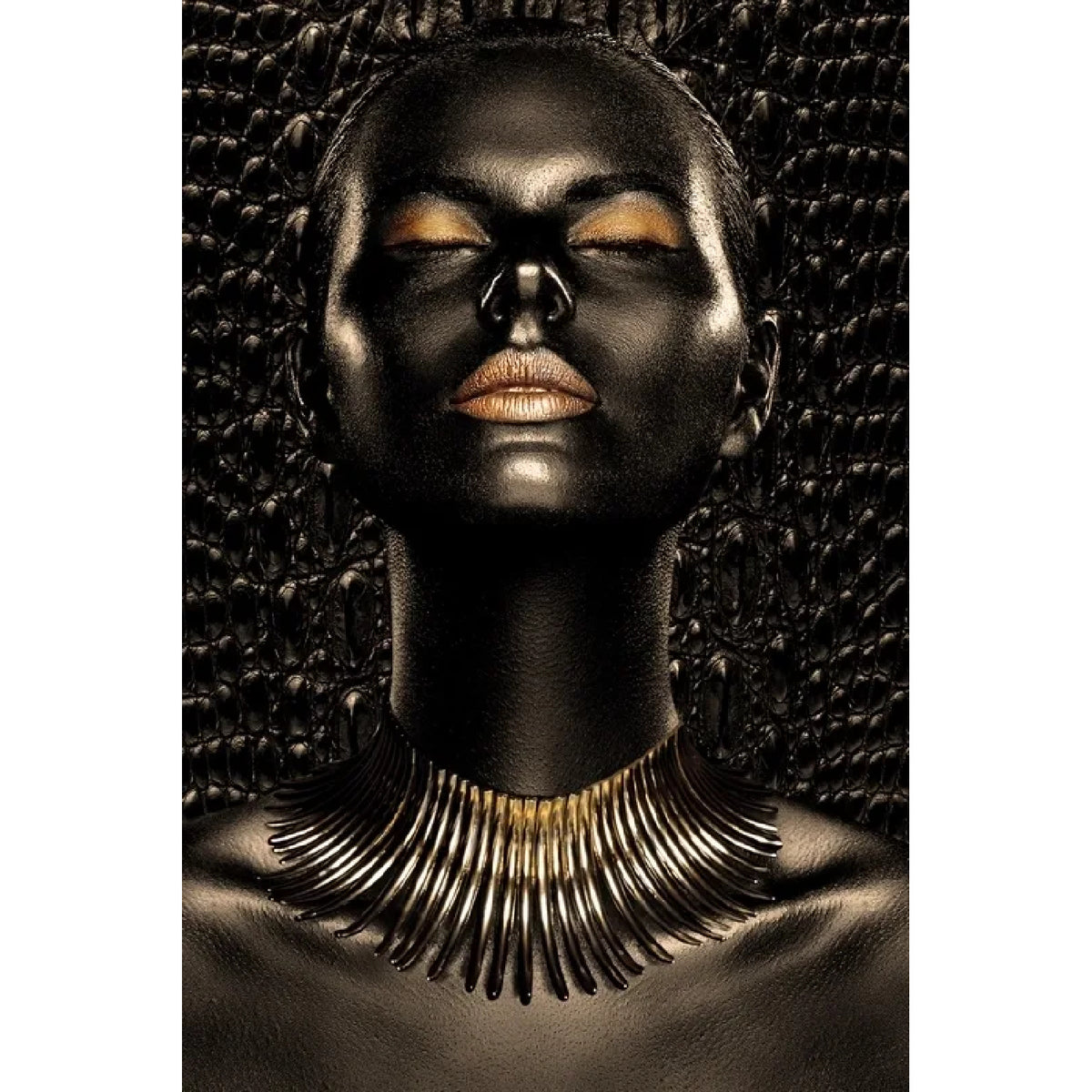 Golden Age 5 Gold Lips & Lids Woman photographic art print by Cobra Art