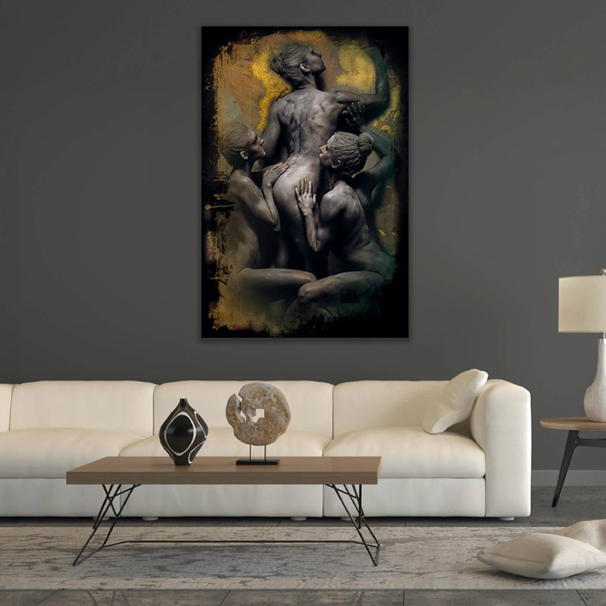 Three Graces Monochrome Naked Women photographic art print by Cobra Art, alternate view 2