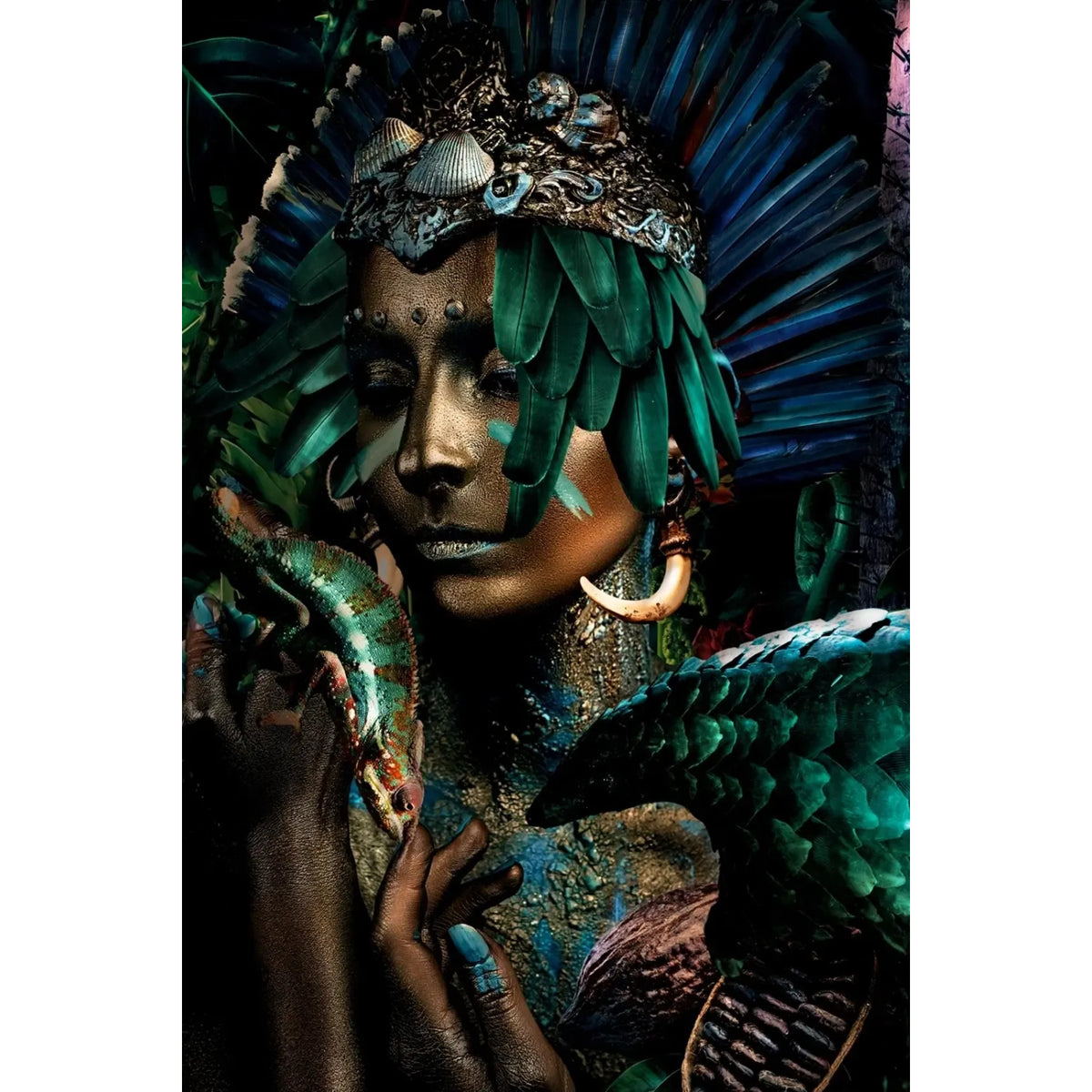 Amazonas Forest Inspired Headdress photographic art print by Cobra Art