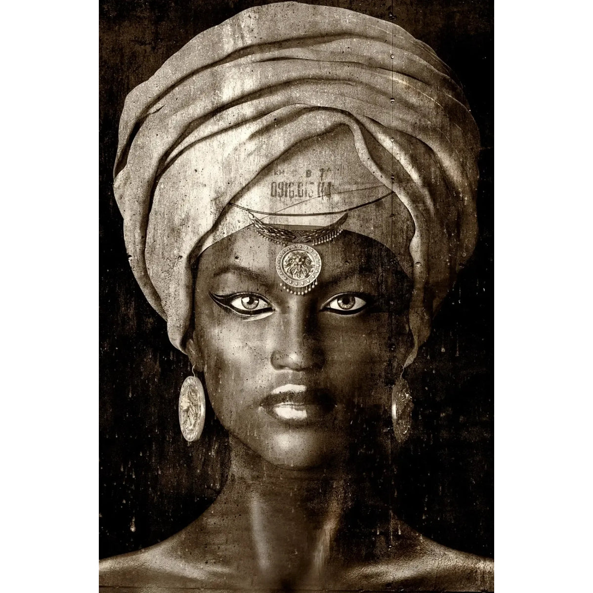 Glamour Girl Turban Sepia photographic art print by Cobra Art