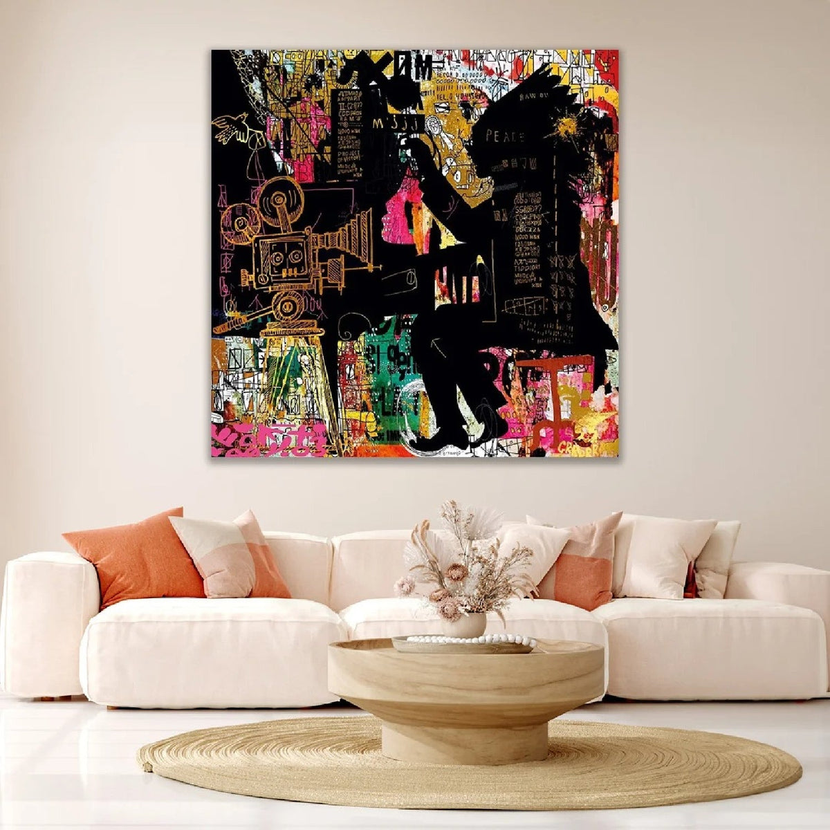 The Pianist Colorful Graffiti Style Art Print by Cobra Art, alternate view 2