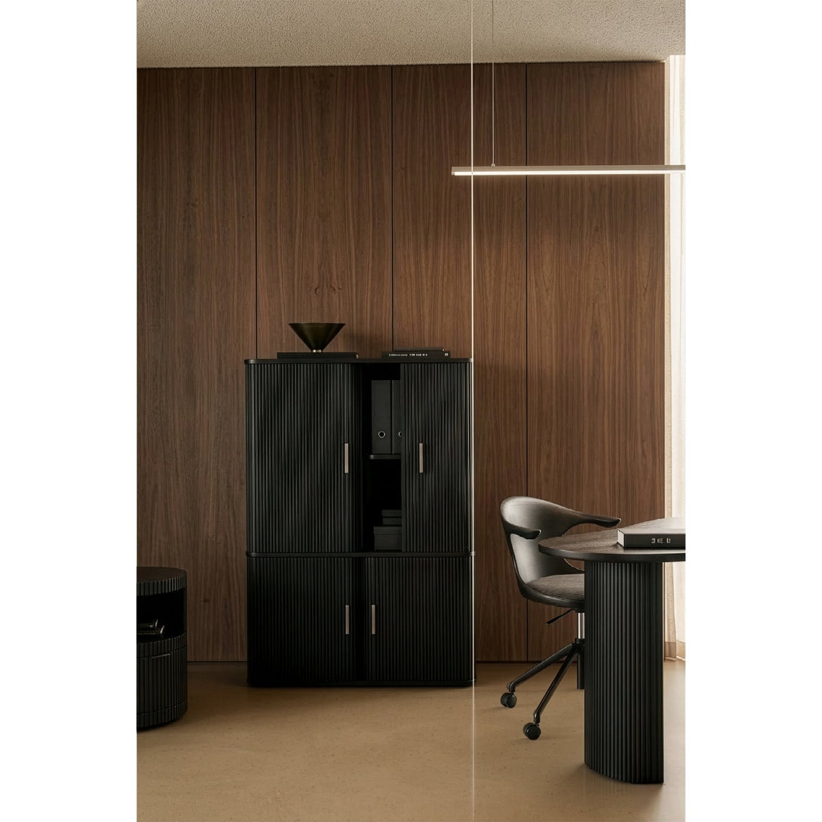 Modern European furniture - Varnished Teak Cushioned Office Chair - www.oroa.com
