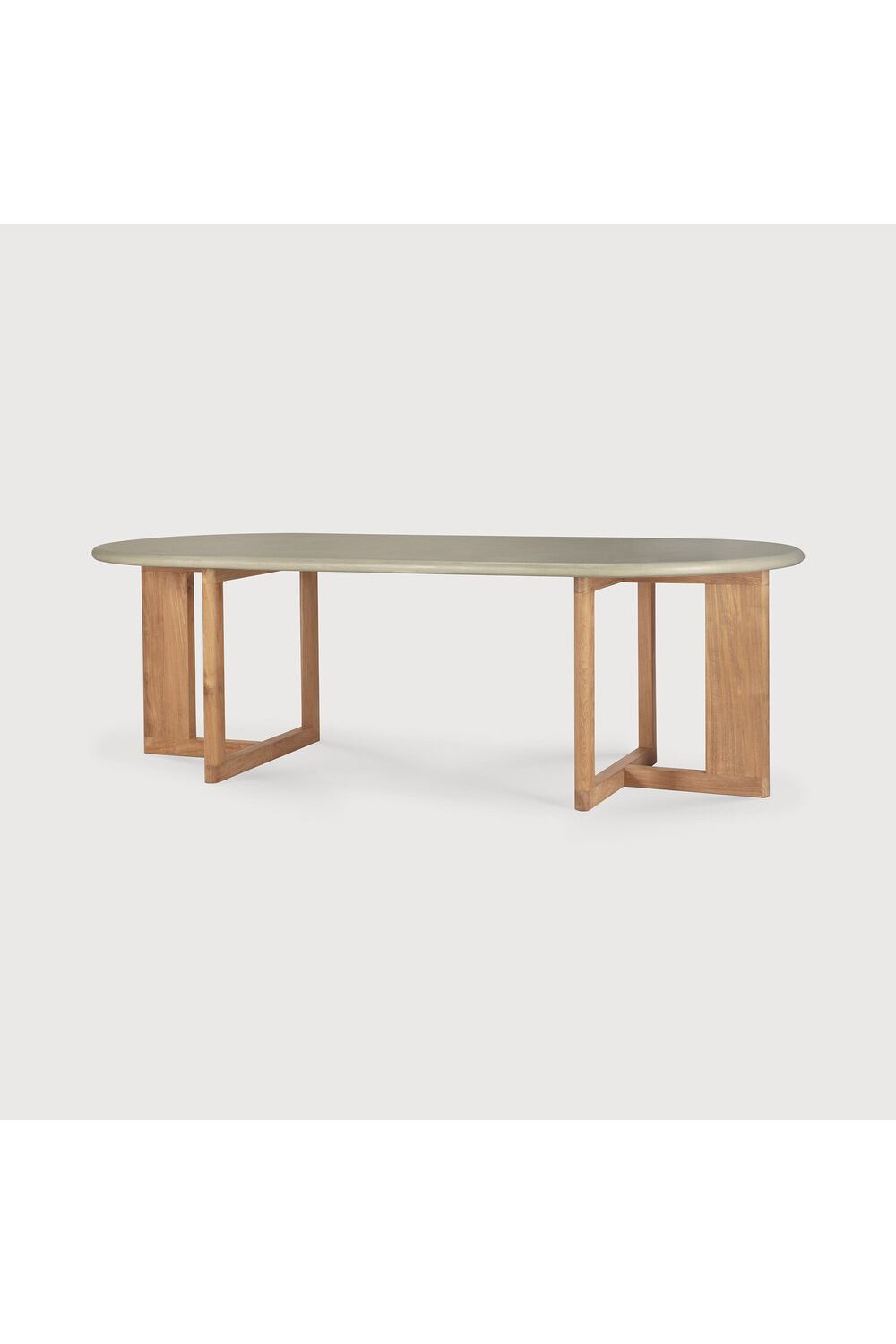 Concrete Oblong Outdoor Dining Table | Ethnicraft Trestle | Oroa.com