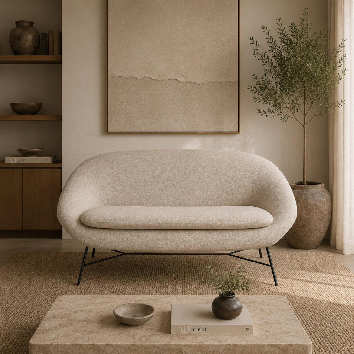 Off-White Vintage Sofa | Ethnicraft Barrow