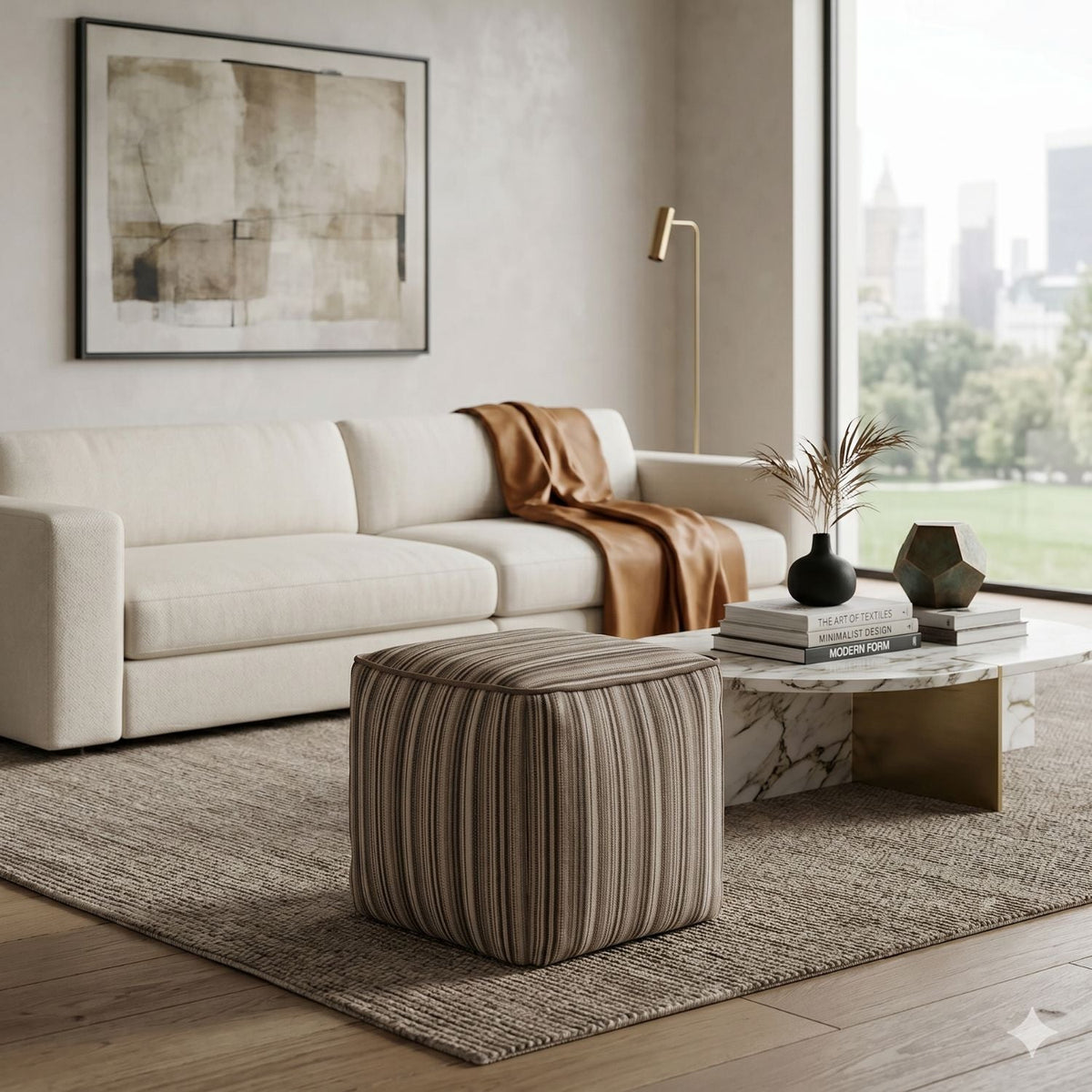 Modern or European furniture - Stripe Outdoor Ottoman - www.oroa.com