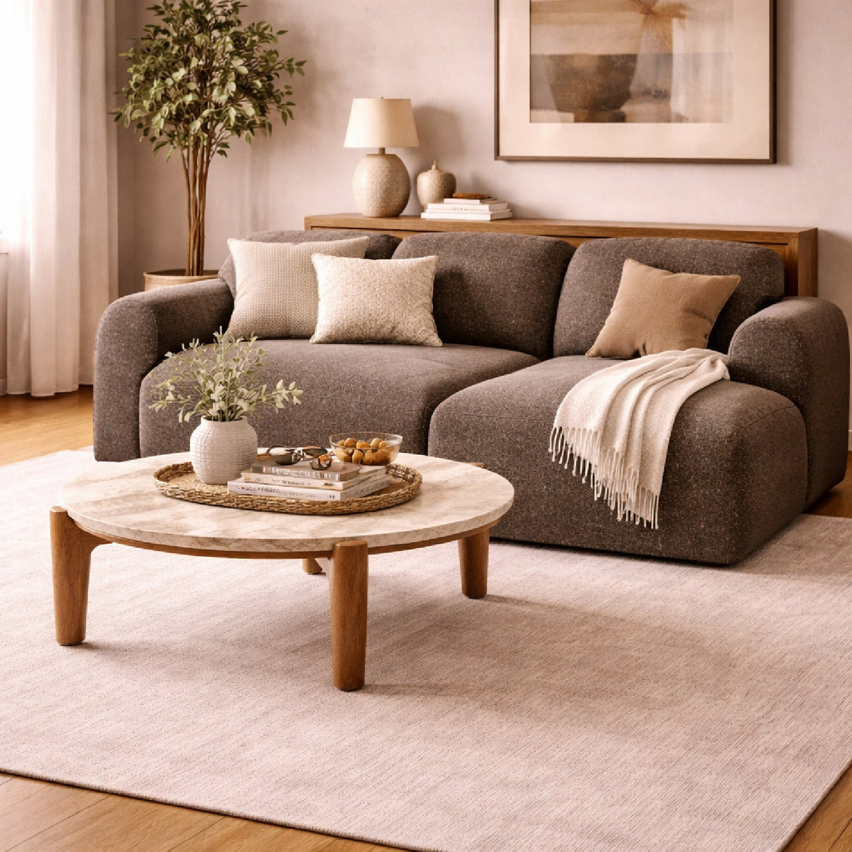 Modern European furniture - End Seater Sofa with Footstool - www.oroa.com