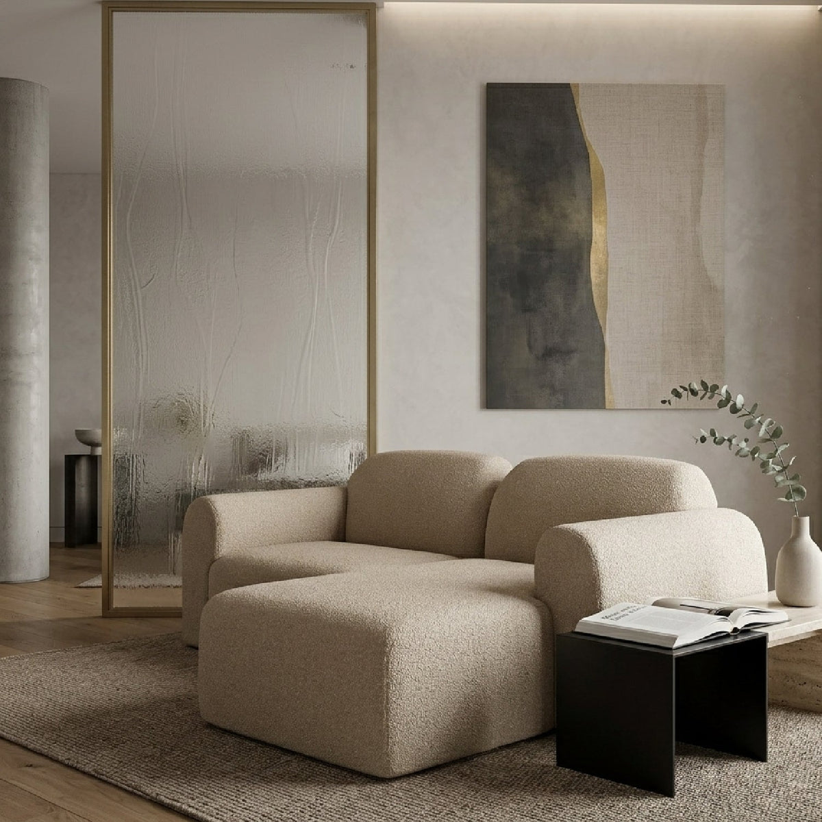 Modern European furniture - End Seater Sofa with Footstool - www.oroa.com