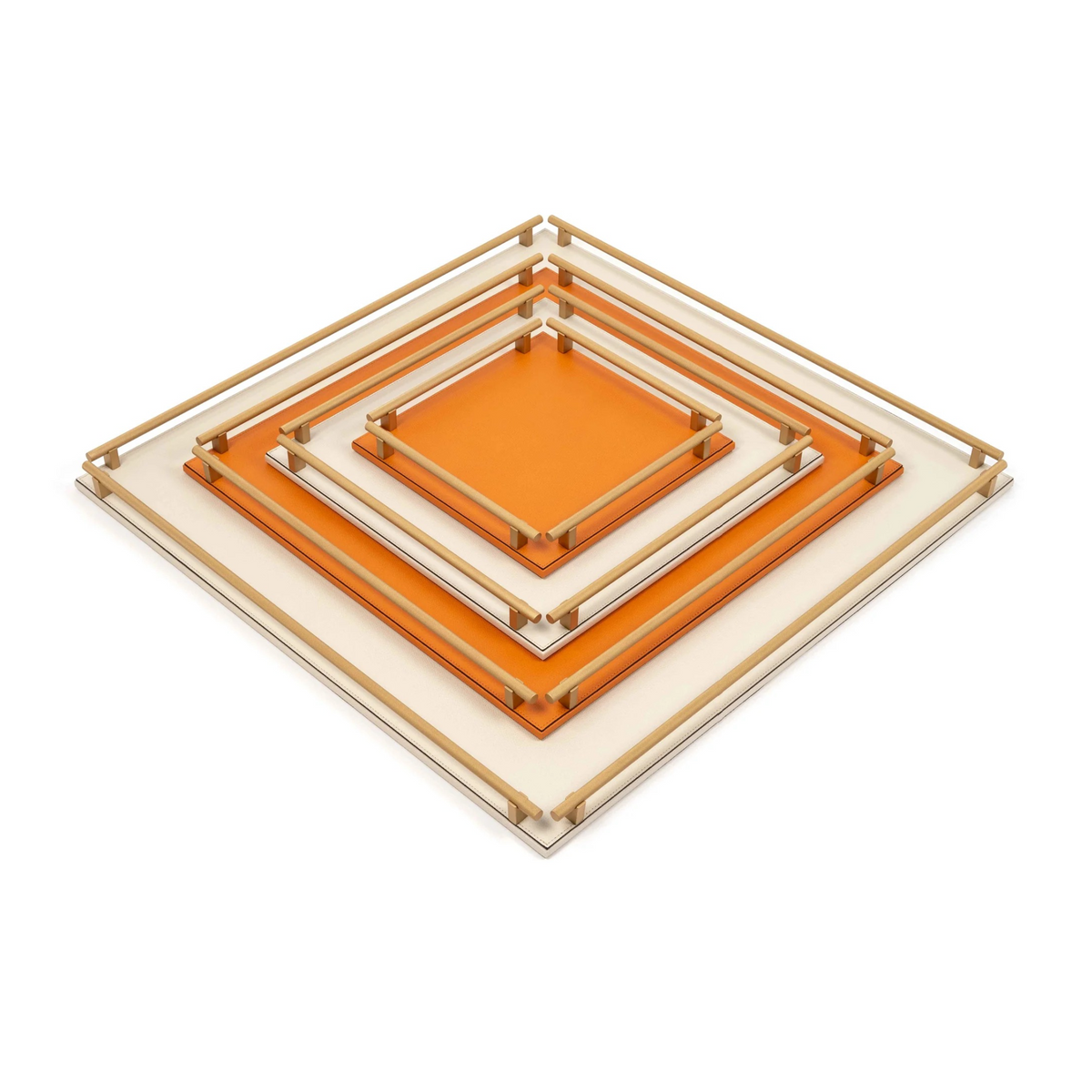 Square Leather Tray | Pinetti Robert | OROA.com