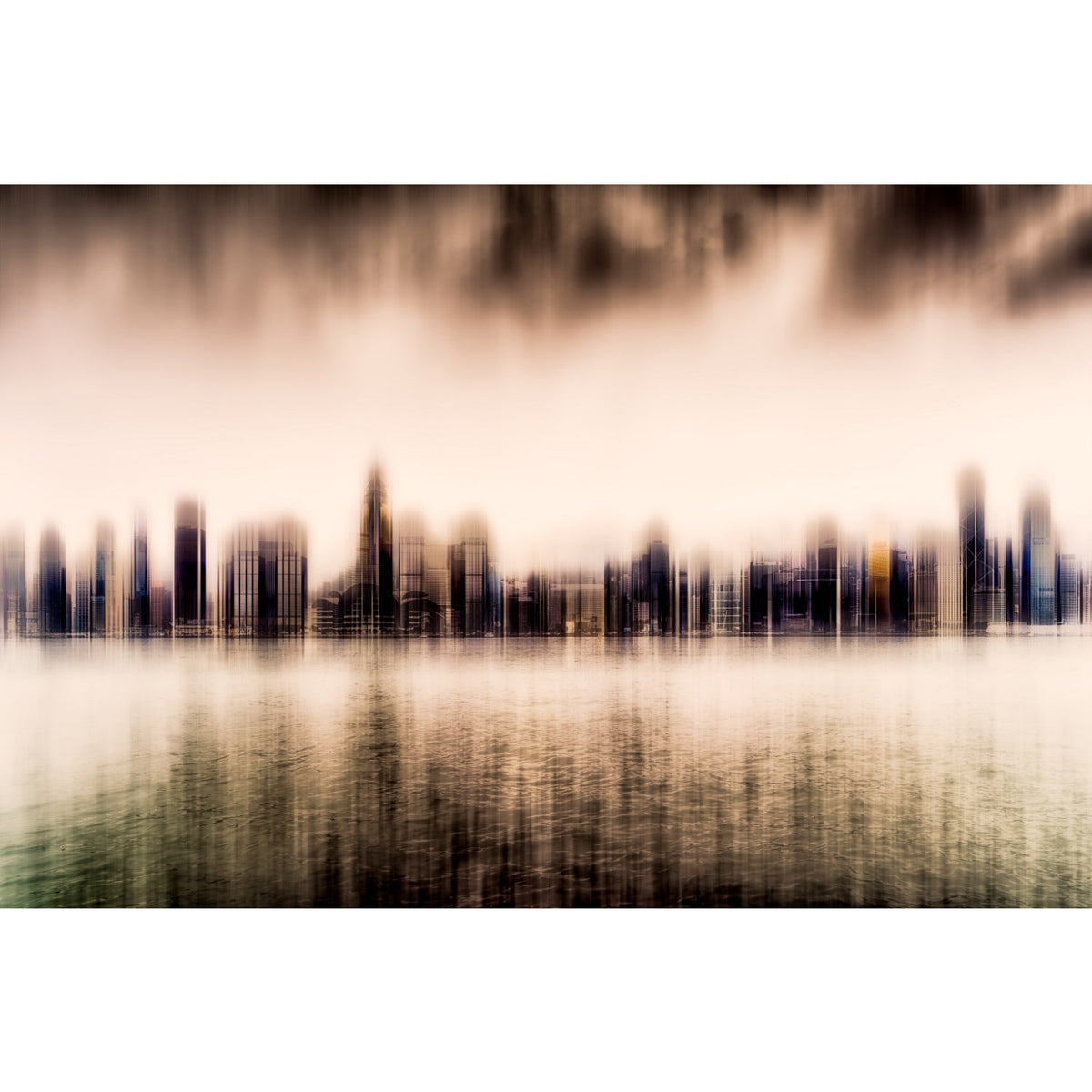 Hongkong Skyline From Kowloon Urban Silhouette photographic art print by Cobra Art