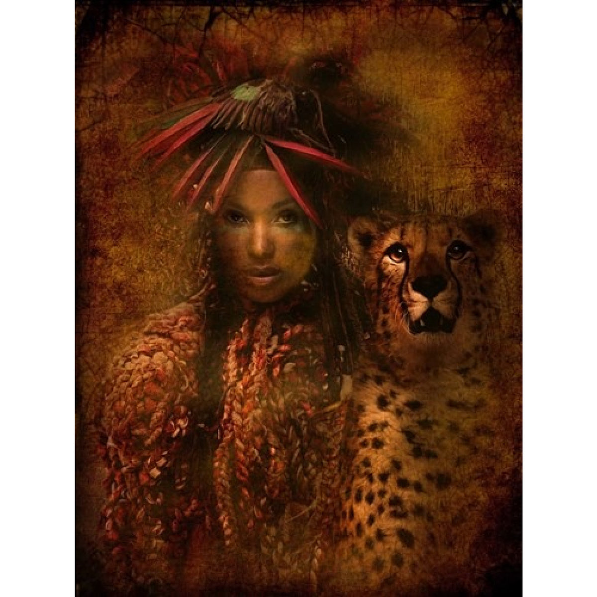 Modern European furniture - Woman & Cheetah Photographic Art - www.oroa.com