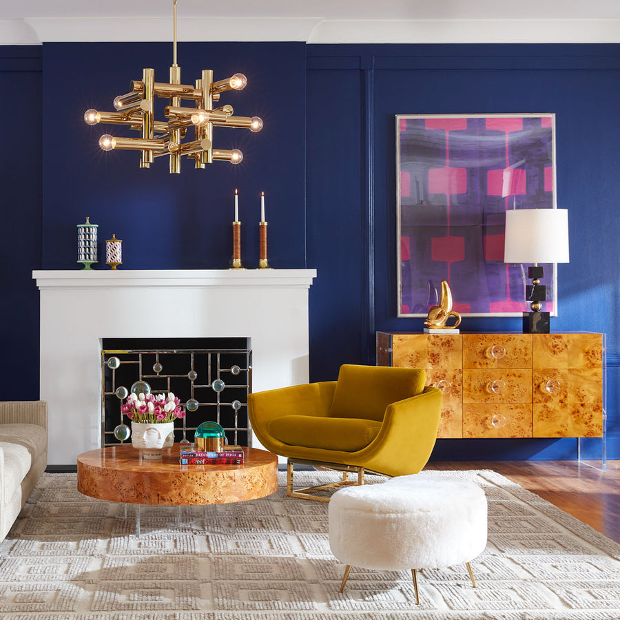 Brass Base Velvet Lounge Chair | Jonathan Adler Beaumont | Oroa.com