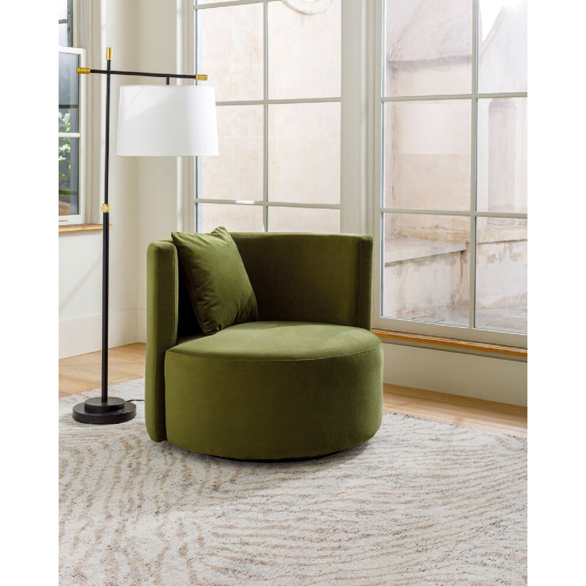 Modern European furniture - Ivory Linen Accent Floor Lamp - www.oroa.com