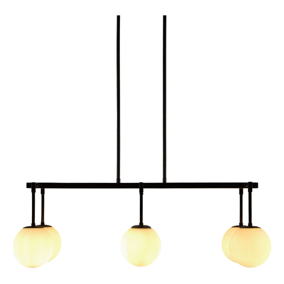 Modern European furniture - White Sphere 6-Light Linear Chandelier - www.oroa.com